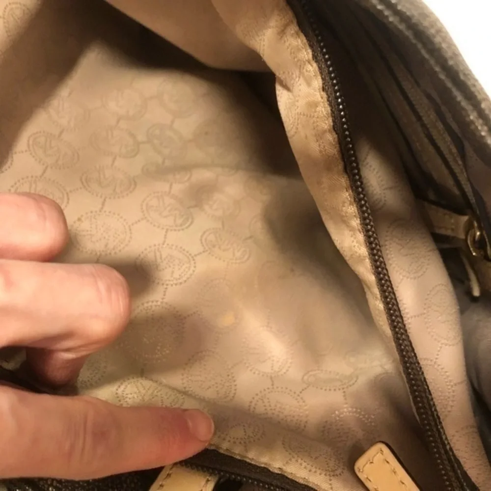 Michael kors signature brown logo tote bag